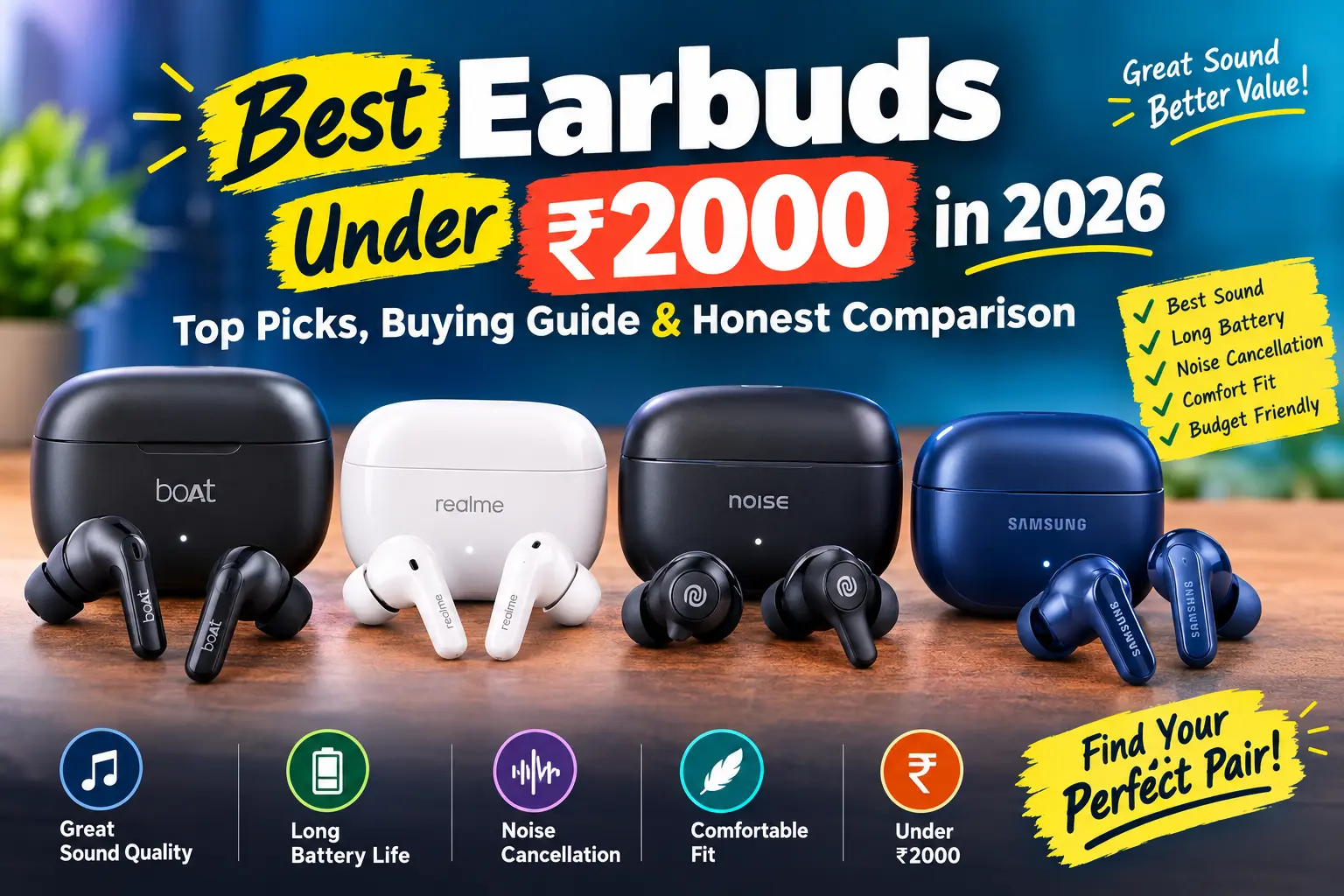 Best Earbuds Under 2000 in 2026: Top Picks, Buying Guide & Honest Comparison